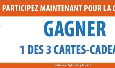 Participez et remportez l'une des trois cartes-cadeaux d'une valeur de 100 $.