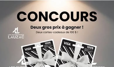 Participez et remportez l'une des deux cartes-cadeaux d'une valeur de 100 dollars!