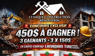 Participez pour remporter l'une des trois cartes-cadeaux Canadian Tire, d'une valeur de 150 $ chacune.
