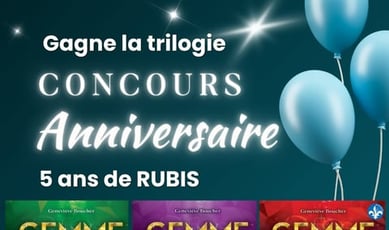 Participez au concours pour gagner la trilogie Rubis de Geneviève Boucher!