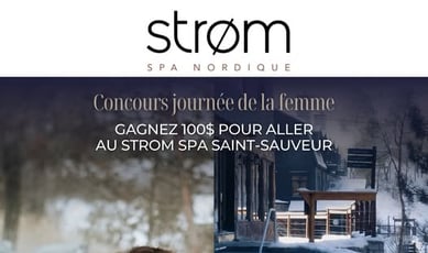 Participez pour remporter un bon cadeau de 100$ au STROM SPA NORDIQUE de Saint-Sauveur !