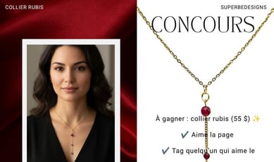 Concours : Tentez de remporter un collier en rubis et acier inoxydable doré à l'or fin !