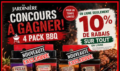 Participez au concours pour remporter un lot exclusif de 4 ensembles BBQ La Jardinière!