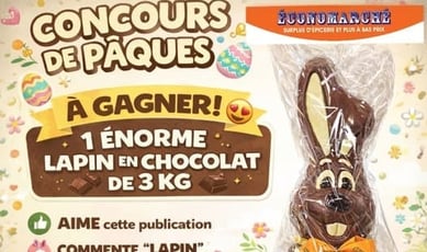Participez et remportez un lapin en chocolat d'un poids de 3 kilogrammes!