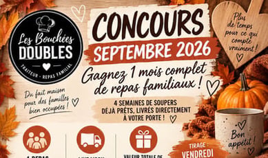 Participez et gagnez un repas en famille chaque semaine pendant un mois!