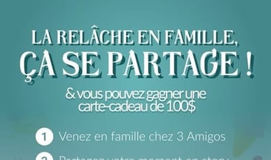 Participez et remportez une carte-cadeau 3 Amigos d'une valeur de 100 $ !