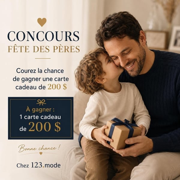 Participez pour remporter une carte-cadeau de 200 USD chez 123.mode !