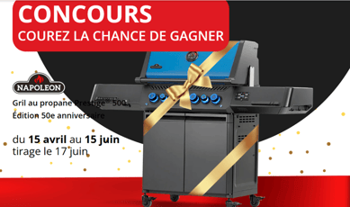 Remportez le prestigieux concours du Gril au propane Napoléon Prestige® 500 Éd. 50e anniversaire.