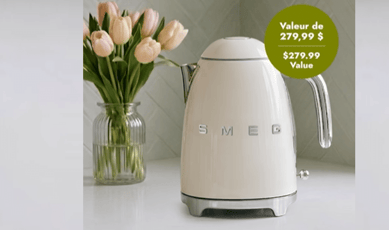 Concours Linen Chest Canada : Remportez une élégante bouilloire rétro Smeg