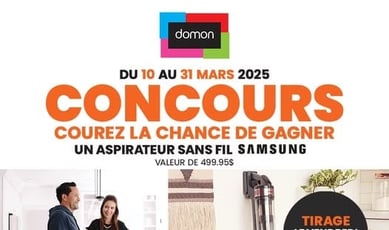 Participez au Concours Meubles Domon et remportez un aspirateur sans fil Samsung !