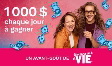 Concours Rythme FM 105,7 : 1000$ quotidiens à remporter avec Loto-Québec !
