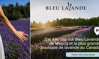 Participez au concours de Rythme FM 105,7 et obtenez une carte cadeau de 150$ chez Bleu Lavande à Magog!