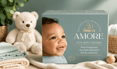 Bénéficiez de 6 mois de couches Pampers AMORE, d'une valeur de 600 $.