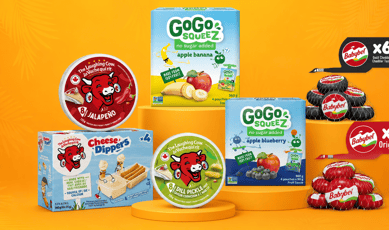 Obtenez des coupons pour des produits La Vache qui rit, GoGo squeeZ et Babybel.