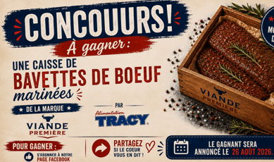 Participez pour gagner une caisse de 18 bavettes de bœuf marinées !