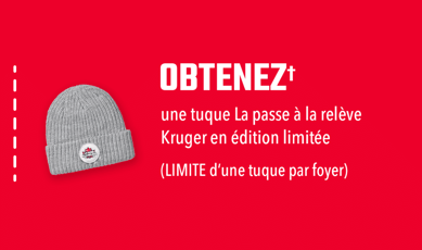Recevez gracieusement une tuque en édition limitée grâce à Kruger.