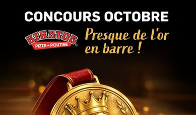Participez au concours pour gagner une carte-cadeau Stratos Pizza de 100$!