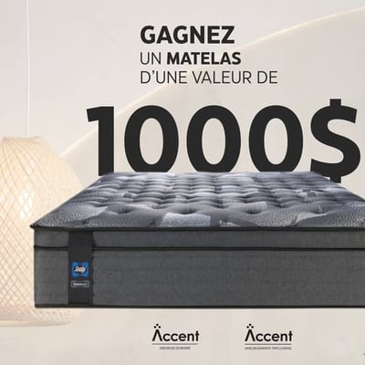 Concours Accent Meubles (Trois-Rivières) - Remportez un matelas Sealy d'une valeur de 1000 $