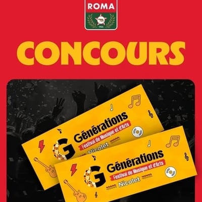 Participez au concours Aliments Roma - REMPORTER UNE SOIRÉE AU FESTIVAL GÉNÉRATION!