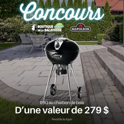 Concours Boutique de la Balayeuse ET PLUS - Remportez un BBQ Napoléon au charbon de bois, d'une valeur de 279 $!