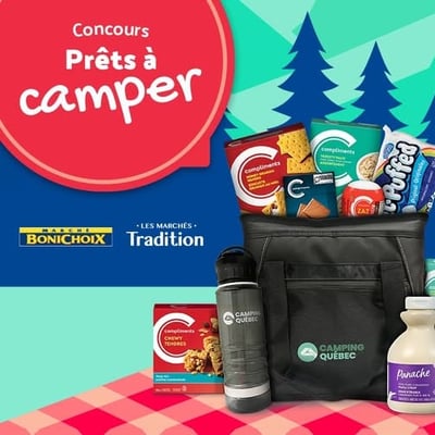 Concours Camping Québec - Remportez une glacière garnie de produits idéaux pour vos aventures!