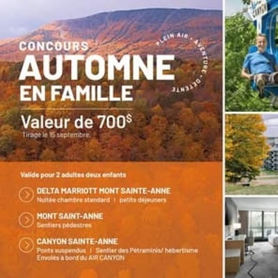 Concours Canyon Sainte-Anne : Remportez un séjour pour 2 adultes et 2 enfants.