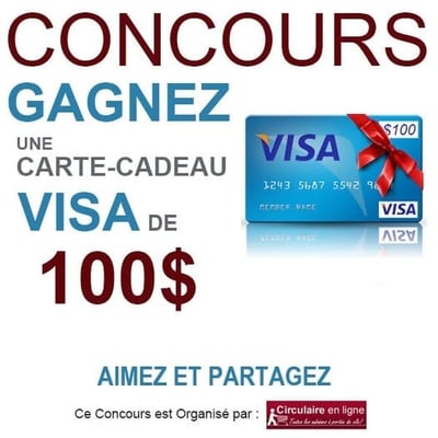 Participez au concours pour remporter une carte-cadeau VISA de 100$!