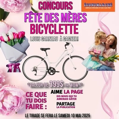 Concours Économarché : Remportez une bicyclette Louis Garneau, estimée à 399 $ !