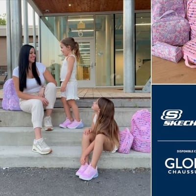 Participez et remportez un ensemble SKECHERS : chaussures, sac à dos, boîte à lunch, coffre à crayon !