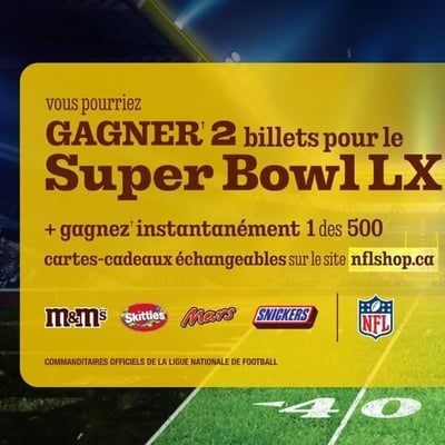 Concours : Remportez deux places pour assister au prestigieux Super Bowl LX.