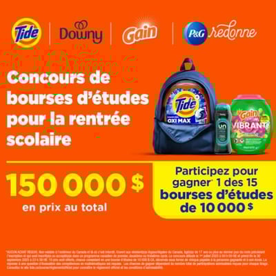 Participez pour remporter l'une des 15 bourses académiques de 10 000 $ chacune.