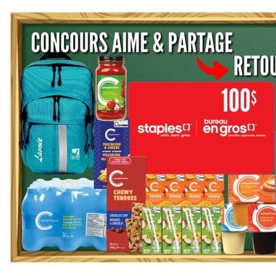 Participez pour remporter un lot de rentrée scolaire et une carte-cadeau de 100$ Bureau en gros.