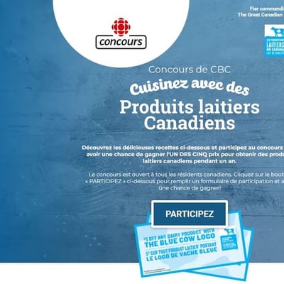 Concours : Remportez l'un des cinq lots pour bénéficier de produits laitiers canadiens annuels !