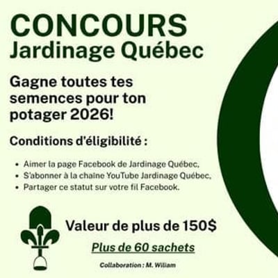 Participez au concours et remportez l'intégralité des semences pour votre potager!