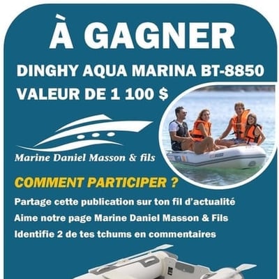 Concours : Remportez un DINGHY AQUA MARINA BT-88850 de 1100$ !