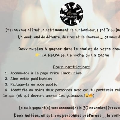 Participez à notre concours pour remporter un forfait certifié par Tribu Immobilière!