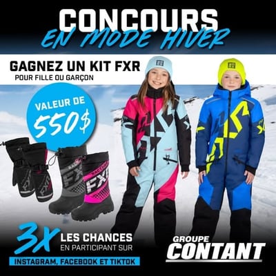 Concours : Remportez un kit FXR complet (pour fille ou garçon) d'une valeur de 550 $.