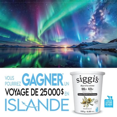 Participez à notre concours pour remporter un voyage de 25 000 $ en Islande !