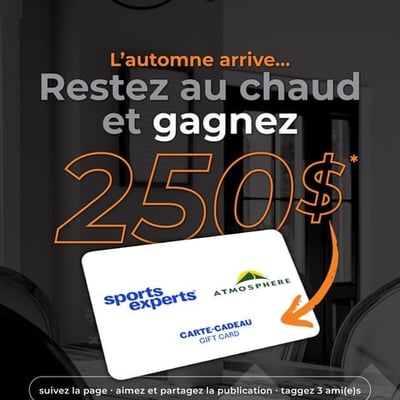 Participez au concours pour remporter une carte-cadeau de 250 $ chez Sports Experts!