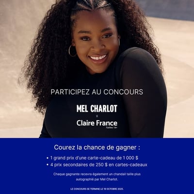 Concours : Remportez une carte-cadeau de 1 000$ valable chez Claire France !