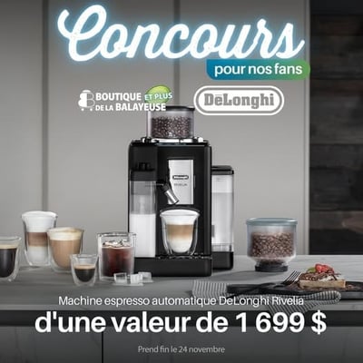Participez pour remporter une machine espresso DeLonghi Rivelia valant 1699 $ !