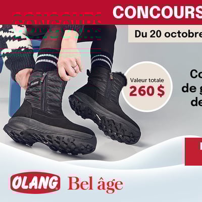 Participez à notre concours pour remporter des bottes Olang d’une valeur de 260 $ !