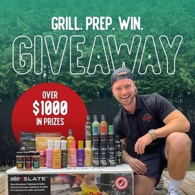 Participez à notre concours pour remporter une plancha et l'ensemble des produits FitcookFoodz, d'une valeur supérieure à 1000$.