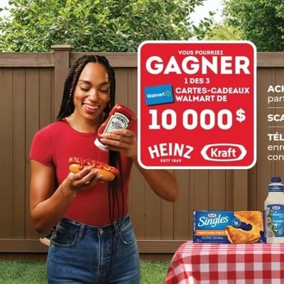 Participez au concours Kraft Heinz et remportez l'une des trois cartes-cadeaux Walmart de 10 000$ !