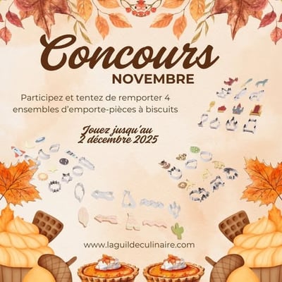 Participez au concours La Guilde Culinaire pour tenter de remporter l'un des quatre sets d'emporte-pièces.