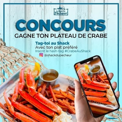 Concours Le Shack Du Pêcheur La Prairie : Remportez un plateau de crabe exquis !