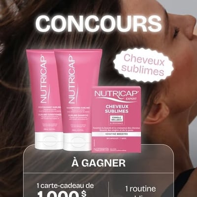 Participez au concours Nutricap pour décrocher une carte cadeau Jean Coutu de 1000$ et une gamme Nutricap!
