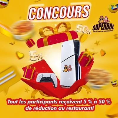 Concours Gastronomique SuperBol : Remportez une PS5 ou l'une des trois cartes de 50 $