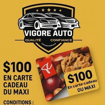 Participez à notre concours Vigore Auto et tentez de remporter une carte-cadeau de 100 $ du Maxi.