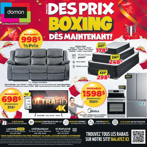  Meubles Domon - Offres du Boxing Day